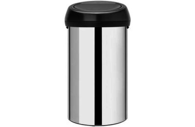 Brabantia 60L Touch Top Bin - Black and Silver